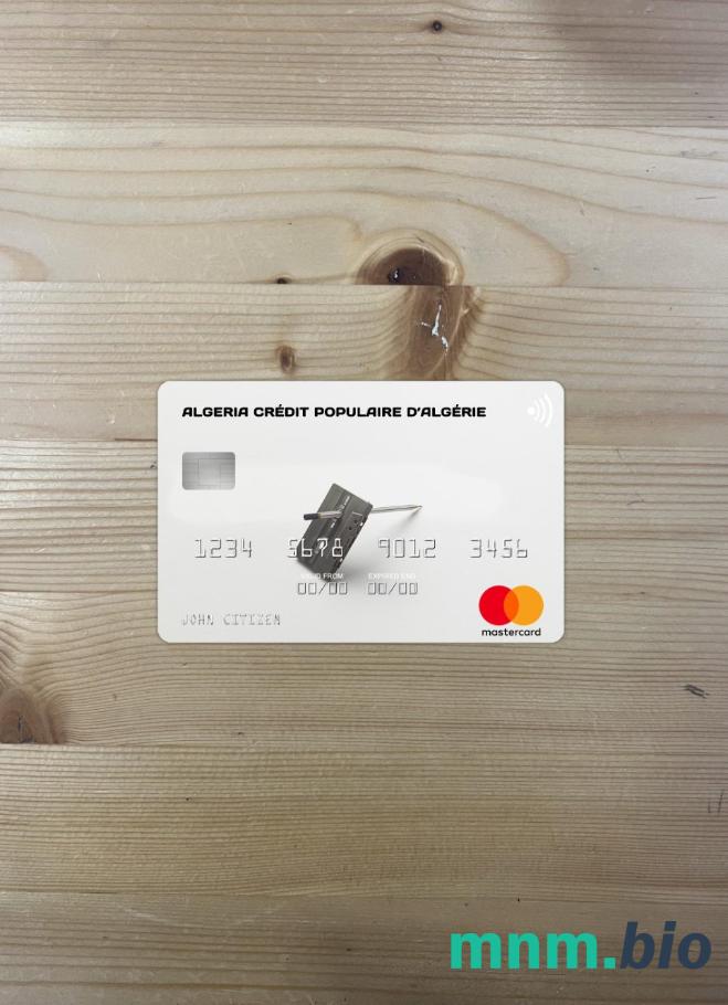 Algeria Crédit Populaire d’Algérie wygląd zdjęcia mastercard skan PSD + zdjęcie